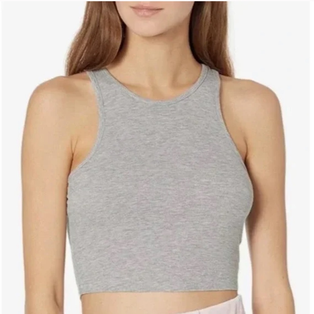 Free People High Neck Ribbed Crop Top